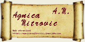 Agnica Mitrović vizit kartica